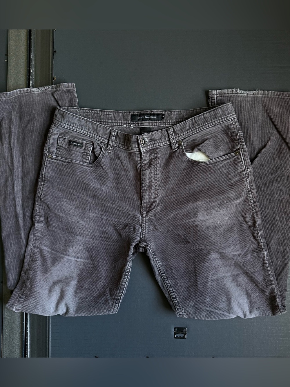 Calvin Klein Men’s Washed Gray Slim Straight Jeans